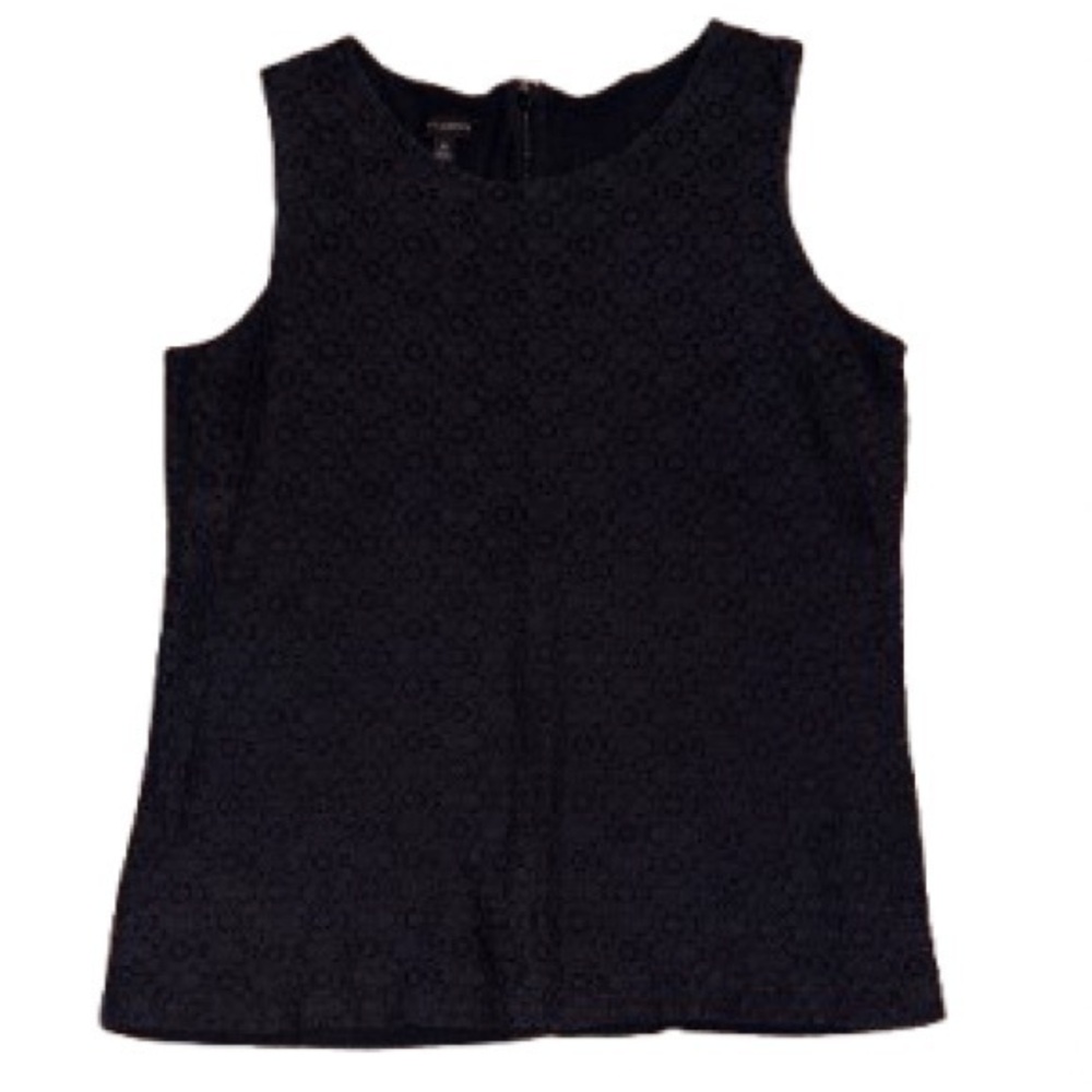 Talbots Black Textured lace front Sleeveless top size M